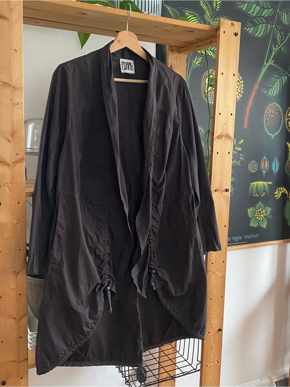 Prairie Underground Dark Gray Ruched Open Front Jacket Large - Picture 5 of 15